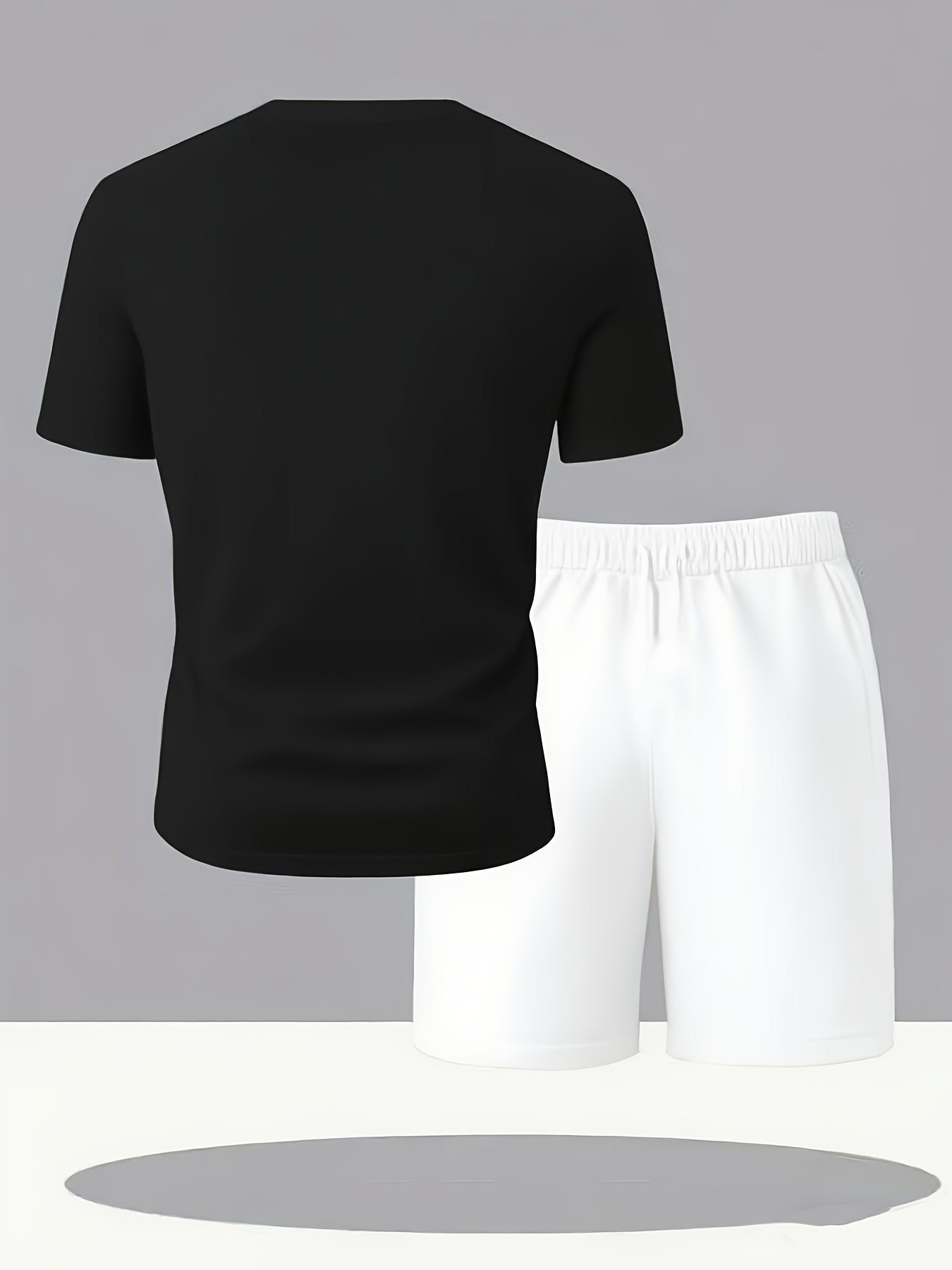 Summer Men'S Casual Sports Short Sleeve T-Shirt and Shorts Set, Comfortable Breathable, Suitable for Outdoor Jogging Running Fitness, Diesel Letter Print Design - 2pcs Set