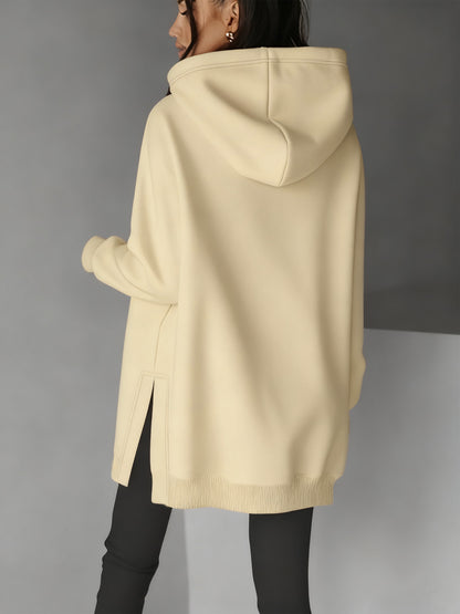 Women’s Casual Hooded Hoodie with Side Slits for Fall & Winter