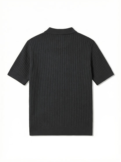 Men'S Summer Short Sleeve Polo Knit Shirt | Casual Solid Color Pullover, Suitable For Daily Wear, Outdoor Activities, And Street Style - ayq