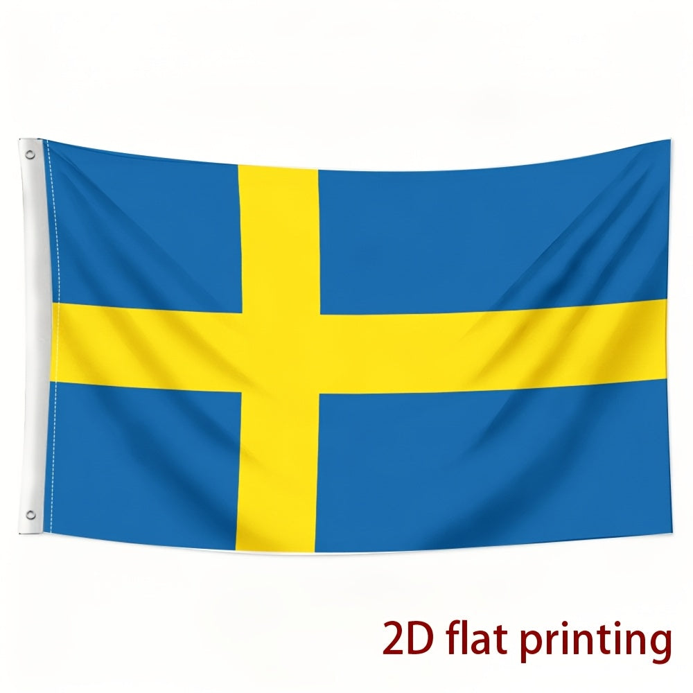 Swedish Flag Polyester Decorative Fan Support Flag for Sports