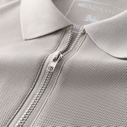 New Stylish Short-Sleeve Polo Shirt with a Zipper, a Breathable Business Fashion Tee, Featuring High-End Embroidery on The Sleeves And an Exquisite Design on The Back - ayq