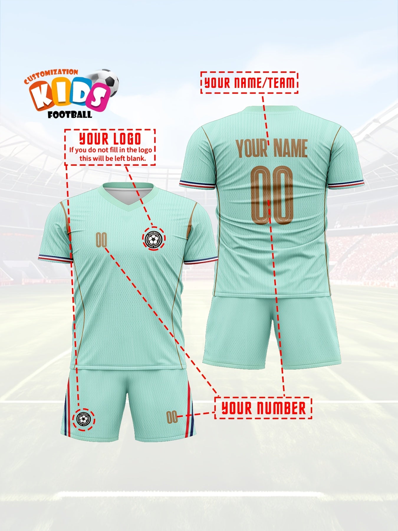Boys' French Sports Suit V-Neck T-Shirt & Shorts Set
