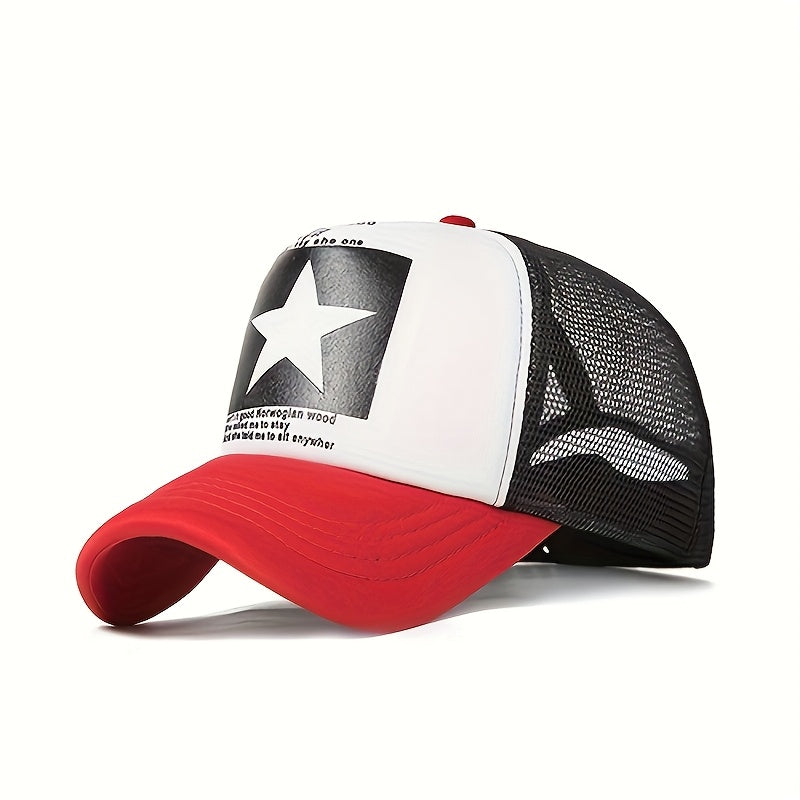 Kids' Breathable Star Print Baseball Cap with Adjustable Snap