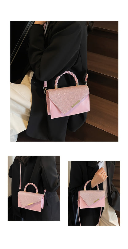 2025 new summer Women's handbag, one shoulder  , metal decorative small square bag