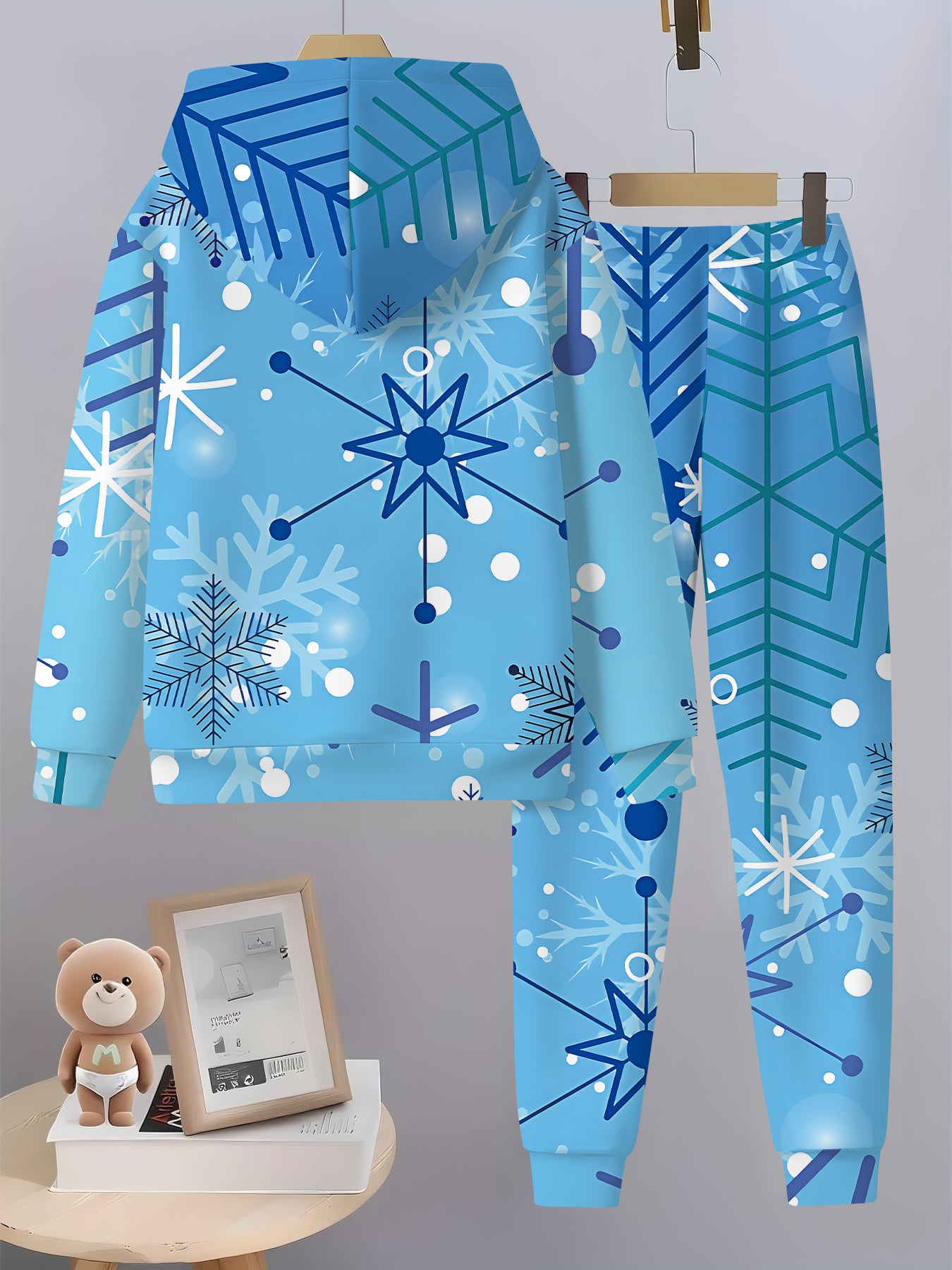2pcs Boys' Christmas Reindeer Print Hoodie & Pants Set - Cozy Fleece-Lined Casual Sportswear with "Merry Christmas" Design, Perfect for Holiday Gifts & Outdoor Activities, Christmas Clothes, for Outdoor, Sportswear Suit For B