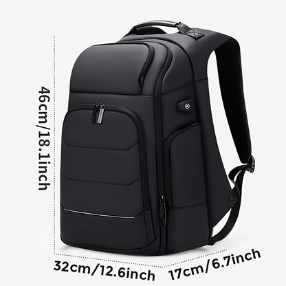 FENRUIEN Men'S Large Capacity Expandable Backpack with USB Charging, 39.62cm Laptop Bag, Durable Oxford Fabric, Multiple Compartments for Travel and Business Use, Travel Backpack   Minimalist Backpack   Durable Zippers, Lapto