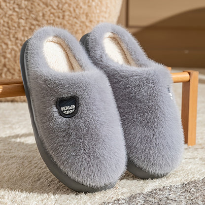 Cozy Plush Slippers for Men & Women - Winter Warm Indoor House Shoes with Non-Slip EVA Sole, Thick Cushioned Lining & Soft Round Toe - Unisex Slip-On Slippers for Home, Lounge, Bedroom (Men's & Women's Design), Slippers for G