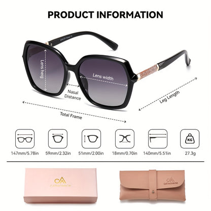 Women’s Polarized UV400 Square Sunglasses with Gradient Lens