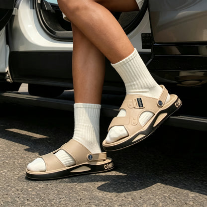 Unisex EVA Slip-On Slippers with Thick Sole and Slip-Resistant Grip