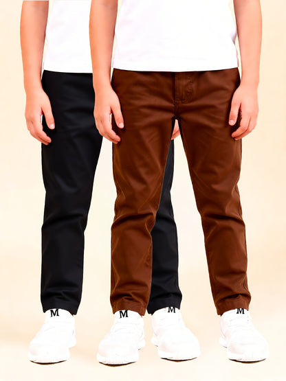 Boys' Cotton Jogger Pants Set with Cargo Pockets Casual Wear