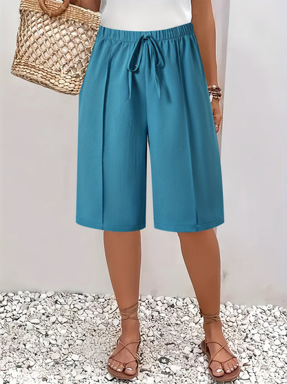 Women's Vacation Shorts Solid Color Polyester Lightweight