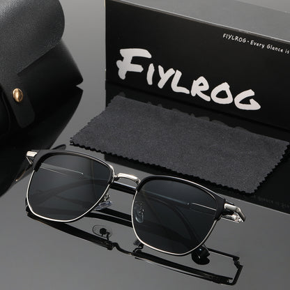 Fiylrog Vintage Unisex Sunglasses with UV400 Protection