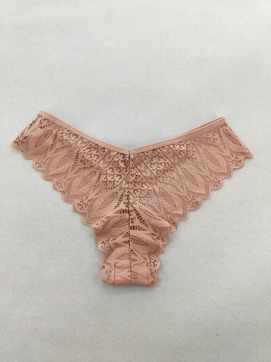 Set of 6 Women's Floral Lace Low-Rise Panties with Contrast Trim - ayq