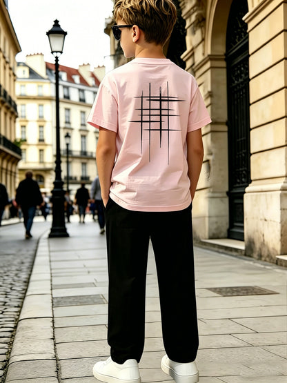 Boys' Casual Geometric Print Short Sleeve & Pants Set