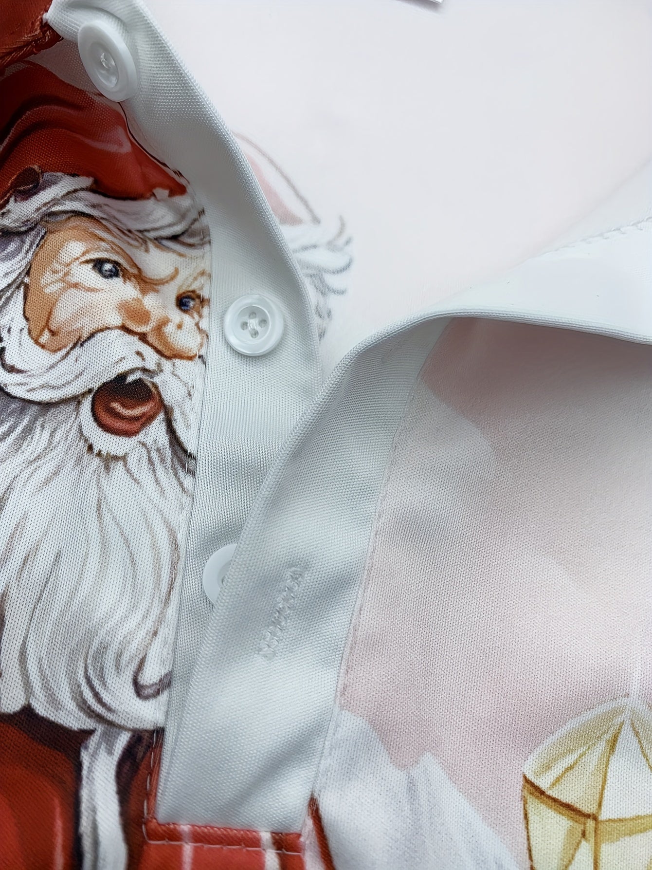 Men's Christmas Santa Claus 3D Digital Print Shirt with Metal Zipper Collar - Machine Washable Long-Sleeve Top, Festive Holiday Sweater for Parties, Daily Wear & Gifts for men