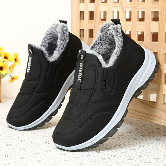 Winter Men'S Large Size Outdoor Short Boots - Fleece Lined Warm, Non-Slip PVC Sole, Round Toe Design, Black Casual Hiking Shoes Suitable for All Four Seasons