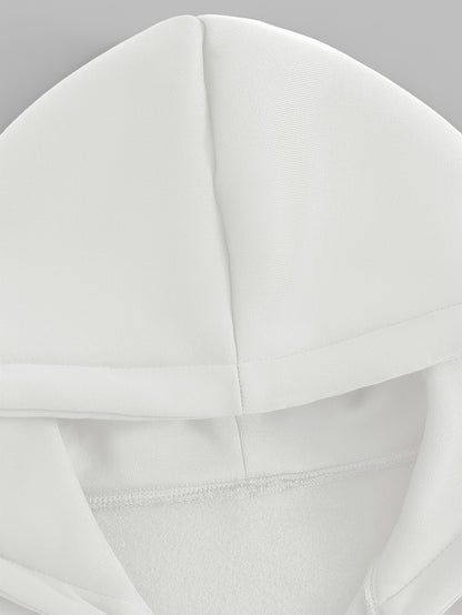 Women's Casual Short Hoodie Jacket with Zipper and Geometric Print