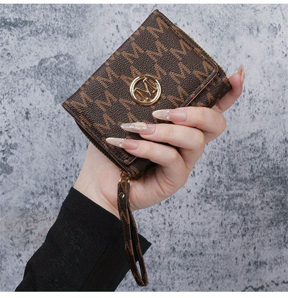 2025 New Women'S Wallet Short Style European and American PU High-end Coin Purse Printed Multi-card Slot Small Wallet Money Clip Card Holder