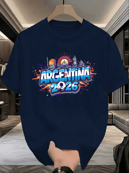 Men's 2026 World Cup T-Shirt - Casual Soccer Tee, Breathable Polyester
