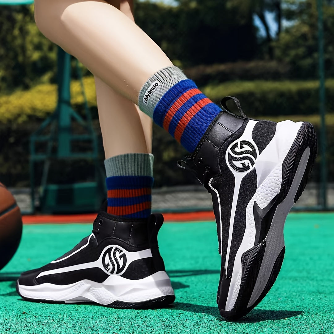 Unisex Fashion Sports Sneakers - Casual Street Athletic Running Shoes with Breathable Fabric Upper, Mid Top Lace-Up, Rubber EVA Sole, All-Season Comfort, Round Toe for Training  Basketball