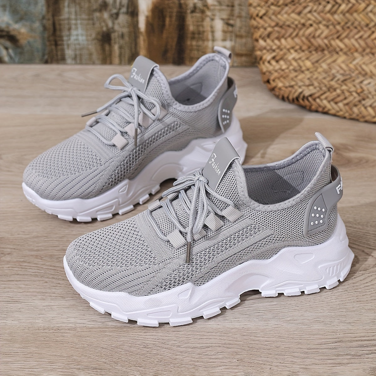 Women's Casual Lace-Up Sneakers - Lightweight All-Season Fabric Shoes