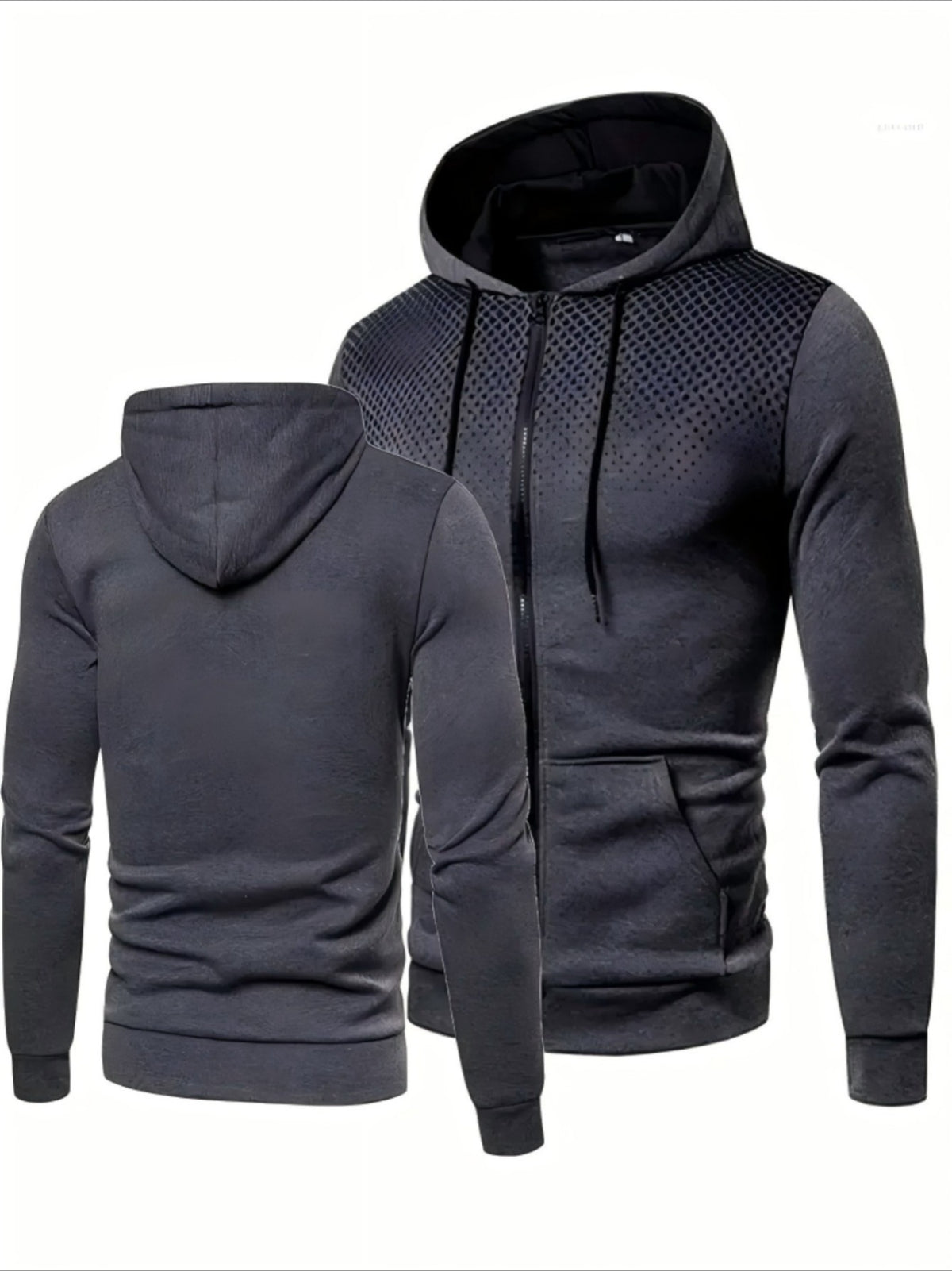 Men's Polyester Hoodie Zipper Sweatshirt for Fall Sportswear