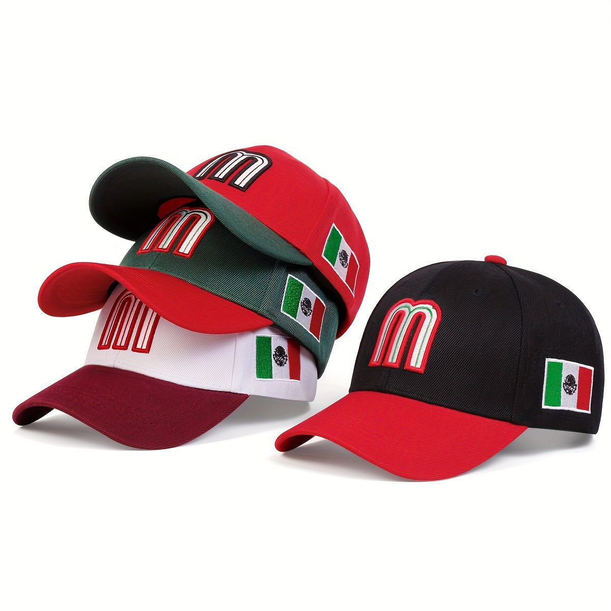 Mexico Flag Embroidered Baseball Cap Lightweight Casual Hat