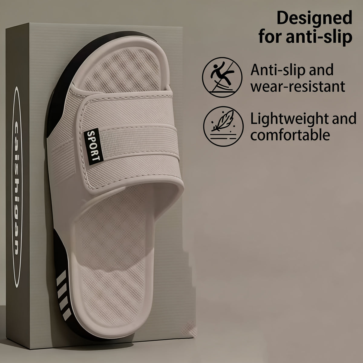 Men's Sporty EVA Cloud Slides with 3cm Non-Slip Sole
