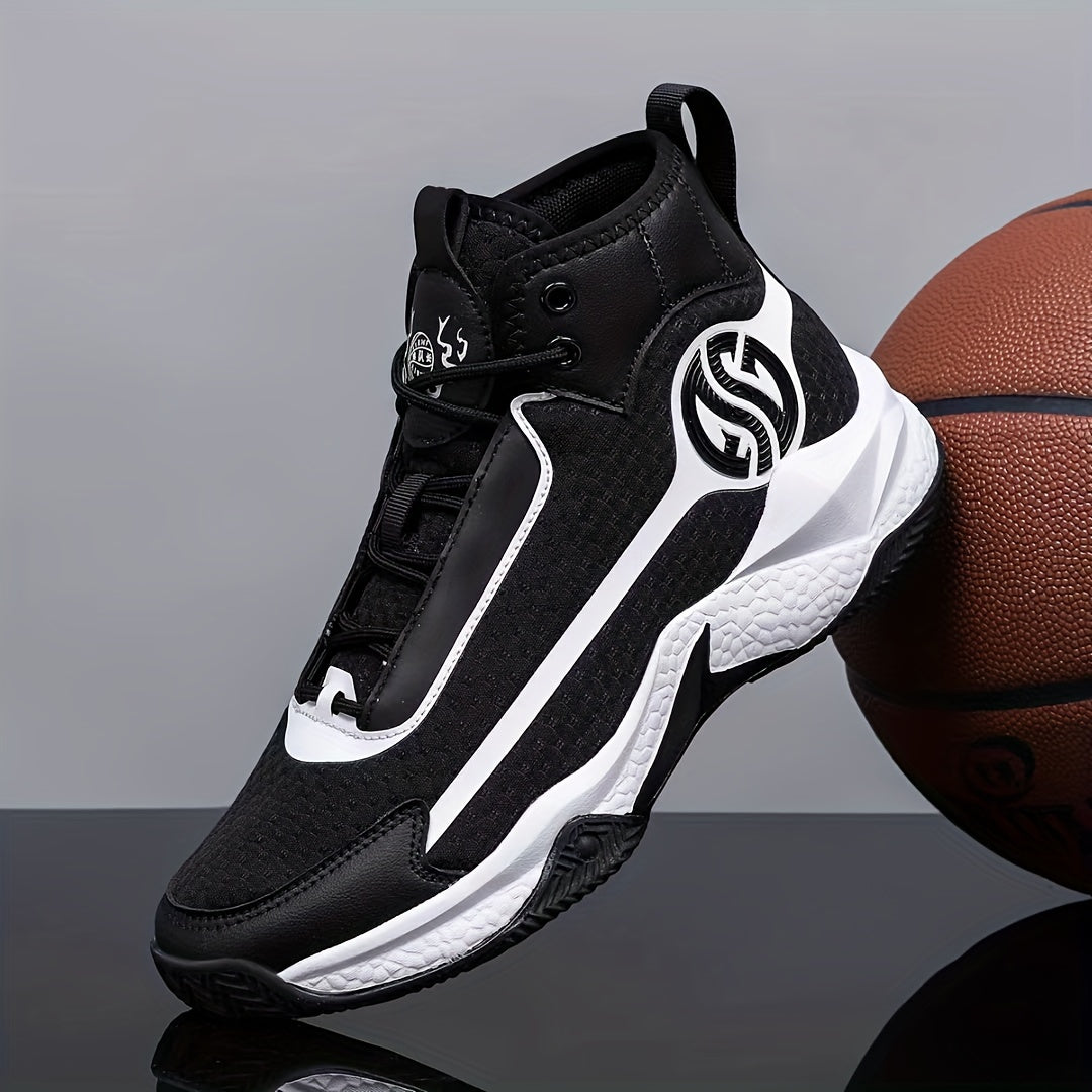 Unisex Fashion Sports Sneakers - Casual Street Athletic Running Shoes with Breathable Fabric Upper, Mid Top Lace-Up, Rubber EVA Sole, All-Season Comfort, Round Toe for Training  Basketball