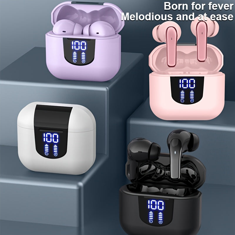 Wireless Headphones, Wireless 5.3 Earbuds, 13mm Speaker, 30H Playtime, Type-C Fast Charging Box, Stereo Wireless In-Ear Headset, Suitable for iPhone and Android In-Ear Headsets, Gaming Business Sports Headphone Mic