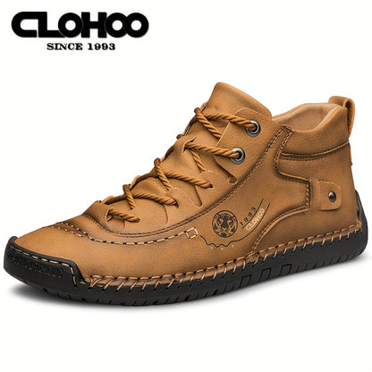 Men's Casual Hand-Stitched Rubber Sole Lace-Up Shoes