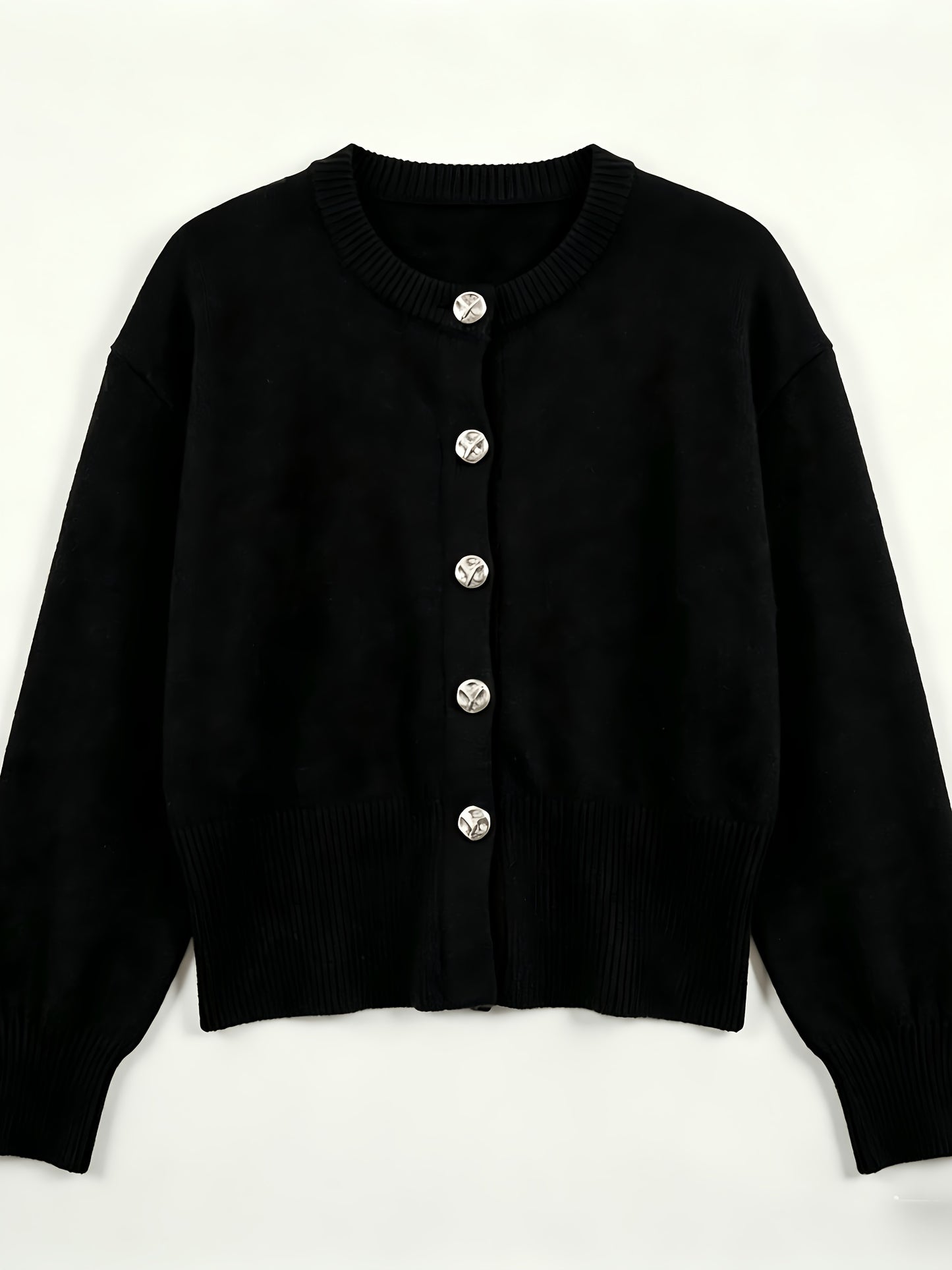 Women's Cozy Viscose Cardigan with Floral Button Detail