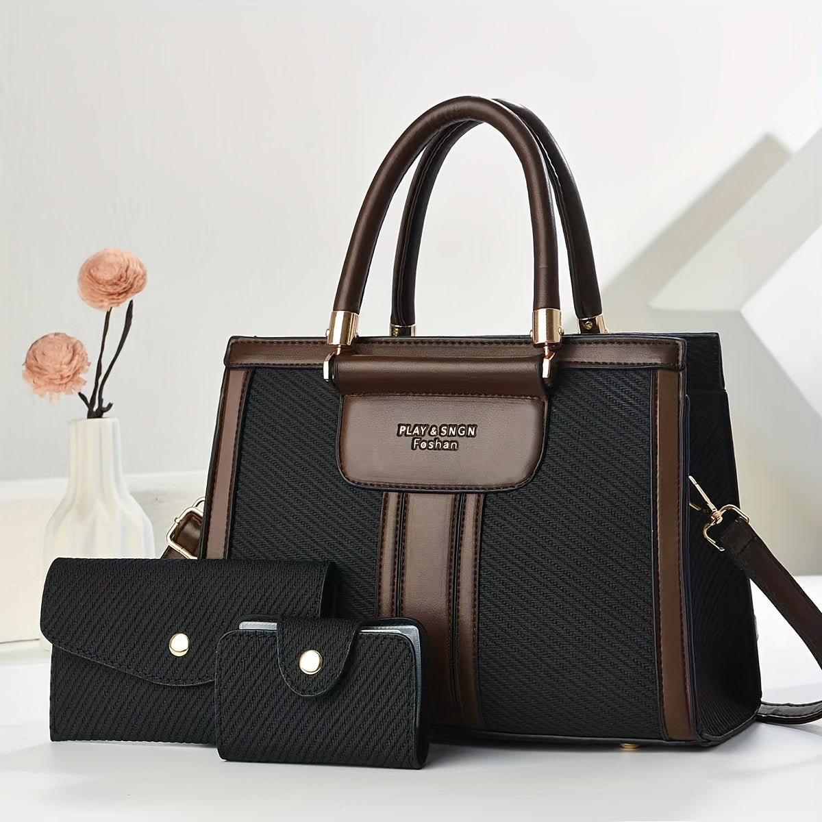 Elegant Large PU Shoulder Bag for Women - Multi-Layer Capacity