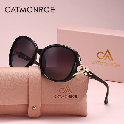 Women's Oversized Oval Fashion Glasses with Polarized UV400 Lenses
