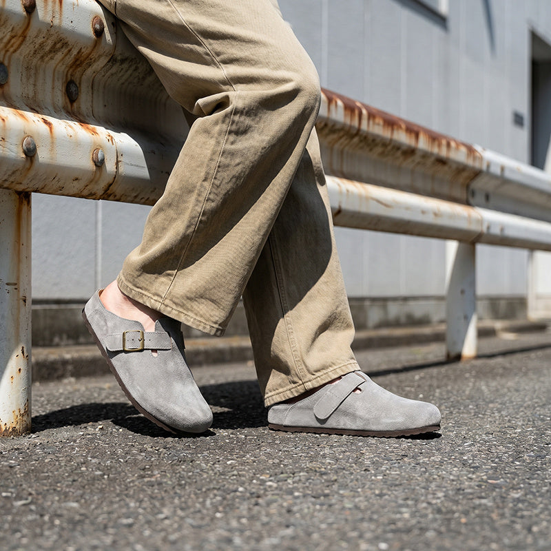 Men's Comfortable Backless Slip-On Slippers with Thick Sole