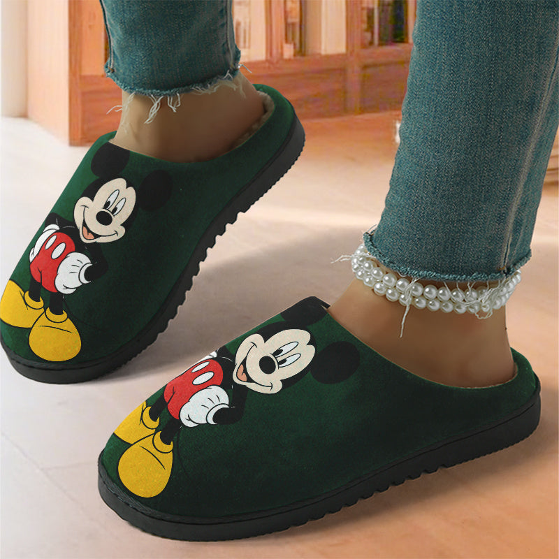 Unisex Plush Slippers, Ultra-Soft Thick Material, High-Quality Warm and Non-Slip! Classic Mickey Mouse Design, Perfect for Home or Bedroom Comfort, Cloud-Like Softness – Ideal Gift for Halloween, Christmas, New Year, and Bi