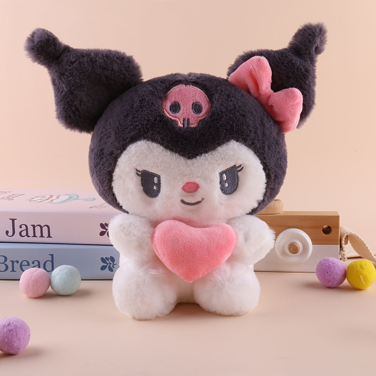 Sanrio Hello Kitty Kuromi My Melody Heart-Shaped Plush Pillow Doll, Cute Room Decor Collectible Plush Toy, Charming Plush Doll for Birthday Holiday Gift for Girls