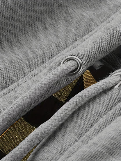 Plaid Shirt Coat For Men Long Sleeve Casual Regular Fit Button Up Hooded Shirts Jacket