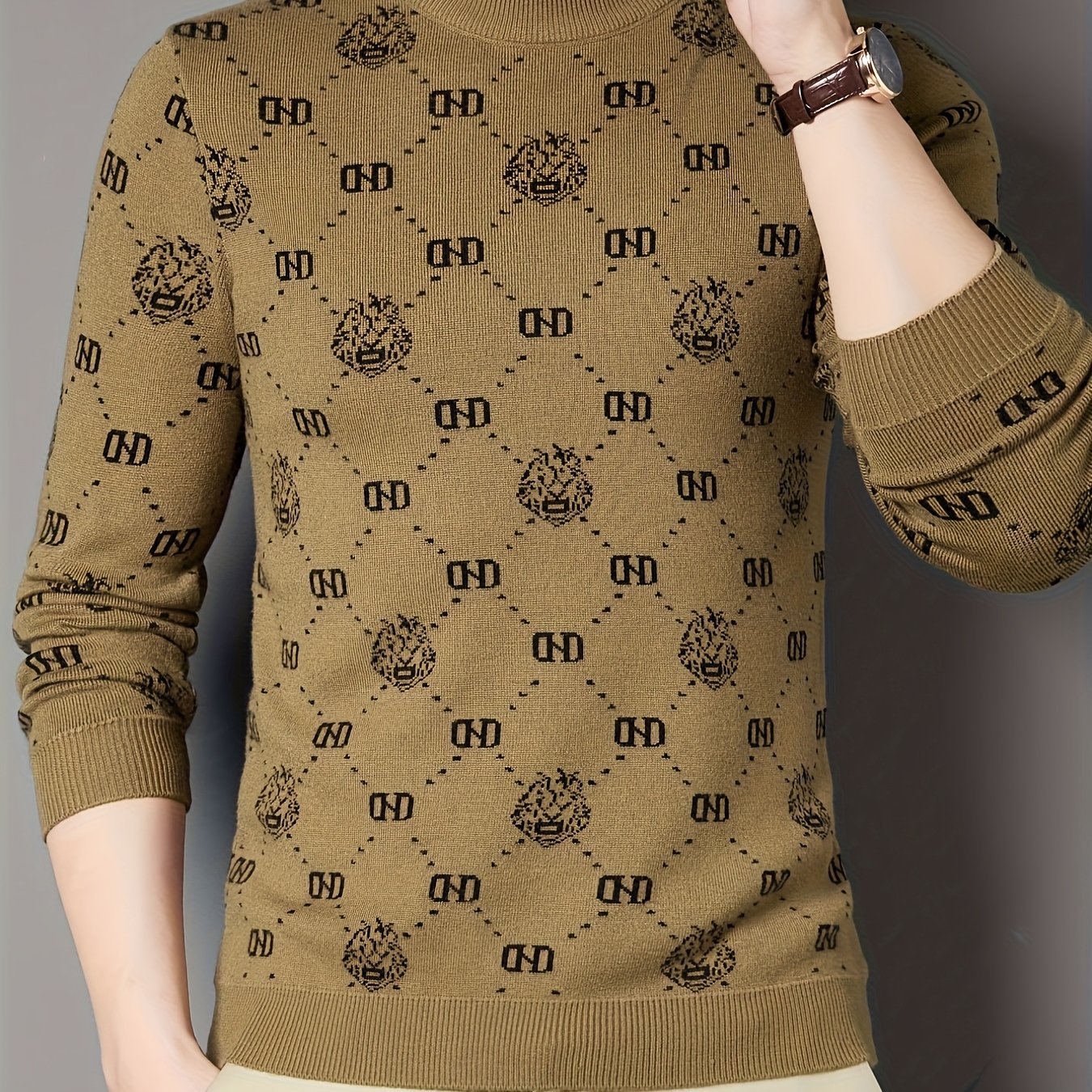 New Men'S Long-Sleeve Knitted Pullover for Autumn And Winter, Featuring Decorative Patterns on a Round-Neck Sweater. It'S a Casual And Stylish Piece That Pairs Well with Various Outfits, Perfect for Daily Wear During The Fall