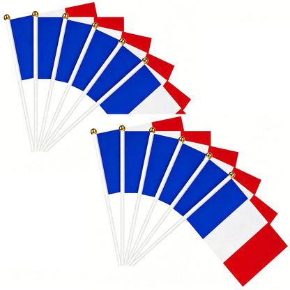 French Hand-Waving Flags 12/6 Pack for Sports & Party Decor