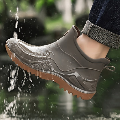 Men's All-Season Outdoor Slip-On Rain and Hiking Boots