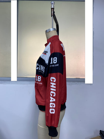 Women'S Elegant Streetwear Jacket - & Color Block Coat with Stand Collar, Loose Fit Long Sleeve Outerwear for Everyday & Formal Outfits - Spring/Fall, Spring Outerwear, Spring Fashion, Stylish Coat, Trendy Coat, Fashion Lover