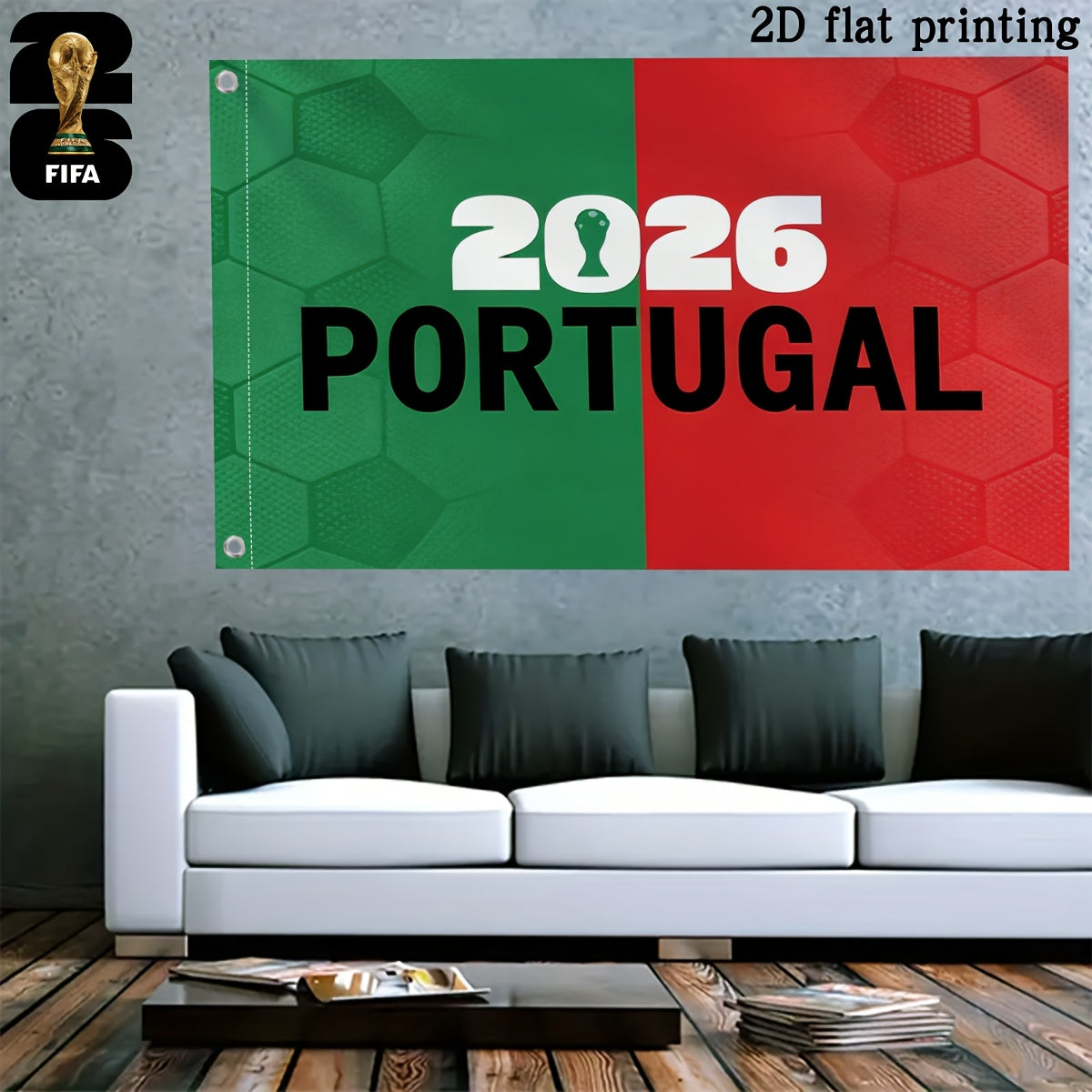 2026 FIFA World Cup Polyester Square Fan Flag with Mascot Design