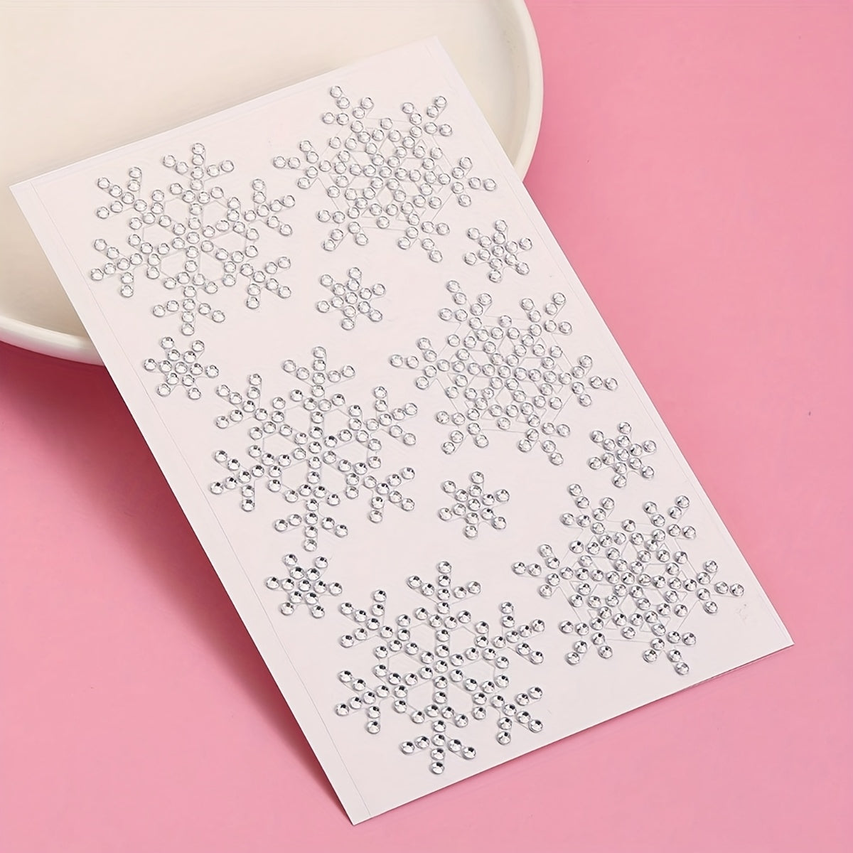 1pc White 3D Snowflake Rhinestone Eye Sticker - Sparkling Face & Eyelid Decoration, Gemstone Patch for Y2K, Music Festival, Party Makeup, Winter Costume - Easy Apply Glam Accessory