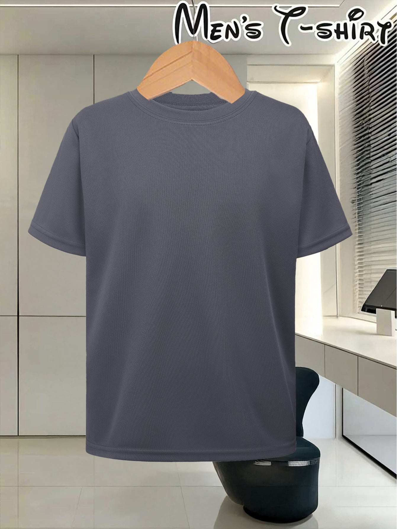 Men's Customizable Polyester T-Shirt with Crew Neck - Breathable Summe