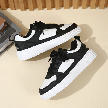 Men's Black & White Breathable Casual Athletic Sneakers