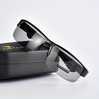 Men's Lightweight Retro Fashion Glasses with Dark TAC Lenses