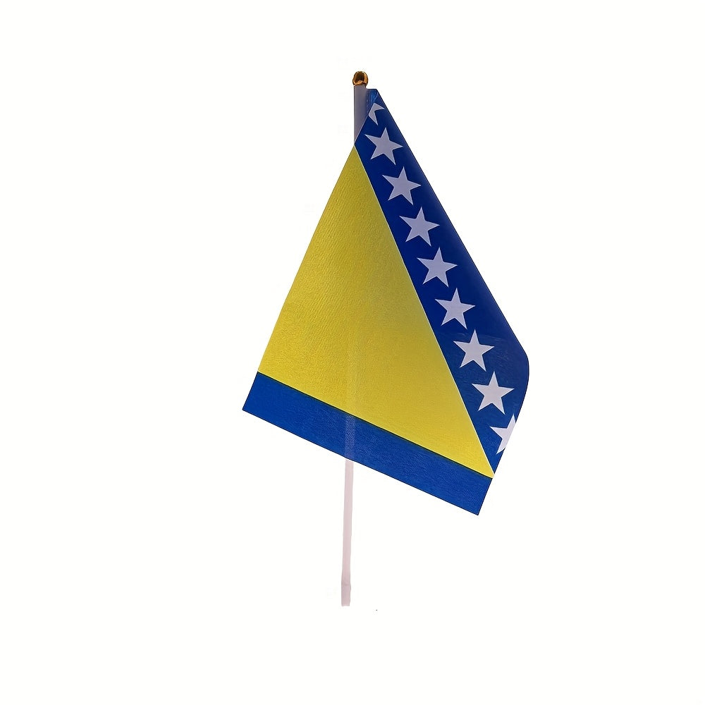 Bosnian Handheld Polyester Flag for Outdoor Use
