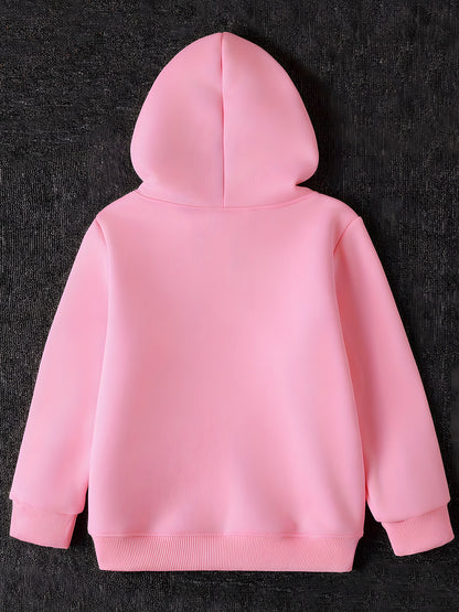 2pcs Girls & Boys Winter Warm Pink Hoodie & Pants Set - Bright Pink Christmas & New Year Outfit with Santa Reindeer Snowman Print, Elastic Waist Matching Sweatsuit for Kids 6-12 Years (Height 120-160cm), Boys & Girls Clothing