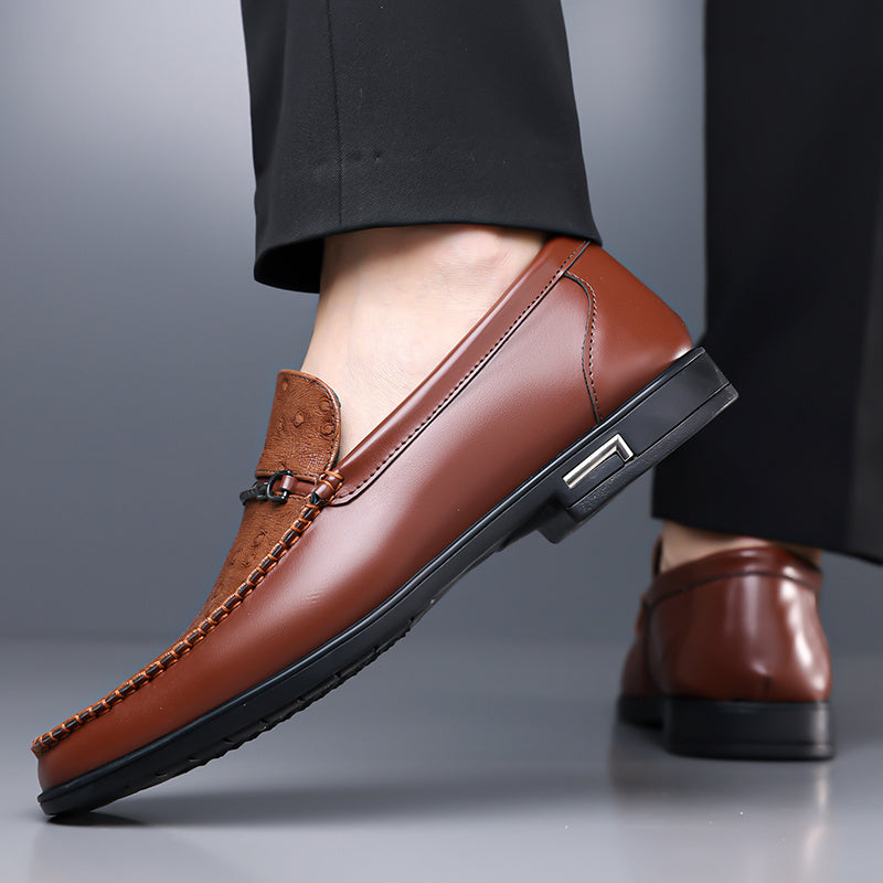 Men’s Plus Size Breathable PU Business Casual Loafers